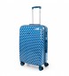 ITACA Niebieska sztywna walizka podróżna 702460 -67x45x24cm