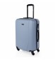 ITACA 71160 Niebieska sztywna walizka podróżna -65x44x24cm