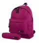ITACA Lila ryggsäck och väska -31x43x14cm