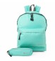 ITACA Turquoise Backpack and Tote Turquoise -31x43x14cm