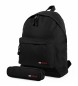 ITACA Black Backpack and Tote Black -31x43x14cm