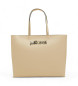 Just Cavalli Large beige lettering bag