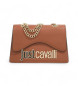 Just Cavalli Borsa con scritta in metallo della gamma marrone