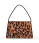 Just Cavalli Borsa con scritta in metallo della gamma marrone