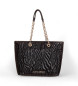 Just Cavalli Saco Zebra acolchoado Grande preto