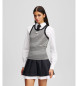 Karl Lagerfeld T-shirt a coste Ikon bianca, nera