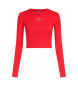 Karl Lagerfeld T-shirt côtelé rouge