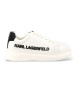 Karl Lagerfeld Witte leren sportschoenen met logo in relif