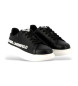 Karl Lagerfeld Zapatillas de piel con logo en relieve negro