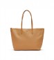 Lacoste Tote Bag L.12.12 Concept met rits bruin -35x30x14cm