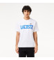 Lacoste T-shirt z kontrastowym nadrukiem i białą naszywką