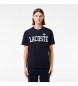 Lacoste T-shirt med kontrastfärgat tryck i marinblått
