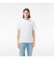 Lacoste T-shirt o klasycznym kroju z białej dzianiny bawełnianej