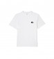 Lacoste T-shirt branca de malha de algodão reciclado