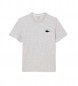 Lacoste Graues Strick-T-Shirt aus recycelter Baumwolle