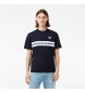 Lacoste HERITAGE COTTON T SHIRT WITH NAVY PRINTING