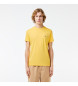 Lacoste Żółty bawełniany T-shirt z dzianiny
