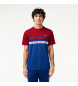 Lacoste T-shirt Ultra Dry Stripe & Logo azul, vermelho