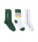 Pack 3 pares calcetines Stretch blanco, verde