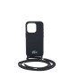 Lacoste iPhone 15 Pro Tasche mit schwarzem Krokodildruck