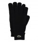 Lacoste Wełniane rękawiczki z logo, czarne