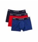 Lacoste 3er Pack Boxershorts Court navy, rot