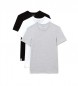 Lacoste Paket 3 majic za domače oblačila bele, sive in črne barve