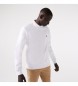 Lacoste Weißes Sweatshirt aus gebürsteter Baumwolle