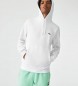 Lacoste Sweatshirt i økologisk bomuld med hætte hvid