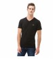 Lacoste Schwarzes T-Shirt mit V-Ausschnitt und Pico-Kragen