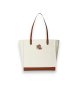 Lauren Ralph Lauren Grote beige canvas Cameryn tote tas