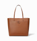 Lauren Ralph Lauren Borsa tote grande Cameryn in pelle martellata marrone