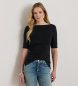 Lauren Ralph Lauren Elastisk sort bomuldst-shirt