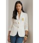 Lauren Ralph Lauren Witte jacquard blazer met torsadepatroon