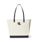Lauren Ralph Lauren Grote witte canvas Cameryn tote tas