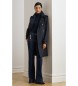 Lauren Ralph Lauren Marineblaue Trenchcoat aus Baumwollmischgewebe mit Doppelreiher