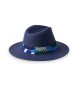 Lauren Ralph Lauren Fedora en paille avec bordure paisley marine