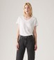 Levi's T-shirt bianca quadrata con scollo a V