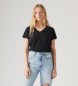 Levi's Vierkant T-shirt met V-hals zwart