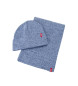 Levi's Geschenkset Schal und Mütze blau