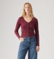 Levi's Muse majica z dolgimi rokavi bordo barve