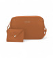 Liu Jo Orange logo shoulder bag brown