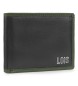 Lois Jeans Usnjena denarnica RFID 206708 črno-kaki barva