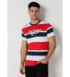 Lois Jeans T-shirt de manga curta vermelha, branca, azul marinho