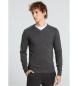 Lois Jeans V-neck V-neck pullover with grey bull embroidery