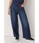 Lois Jeans Jeans Box Tall - Straight Wide Crop granatowy