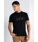 Lois Jeans Kortärmad Basic T-shirt med pufftryck svart