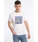 Lois Jeans T-shirt med kort ärm och grafisk bröstbild Vit
