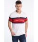 Lois Jeans Embroidered 3D Chest Stripe Polo Shirt White
