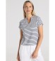 Lois Jeans T-shirt z nadrukiem w paski biały